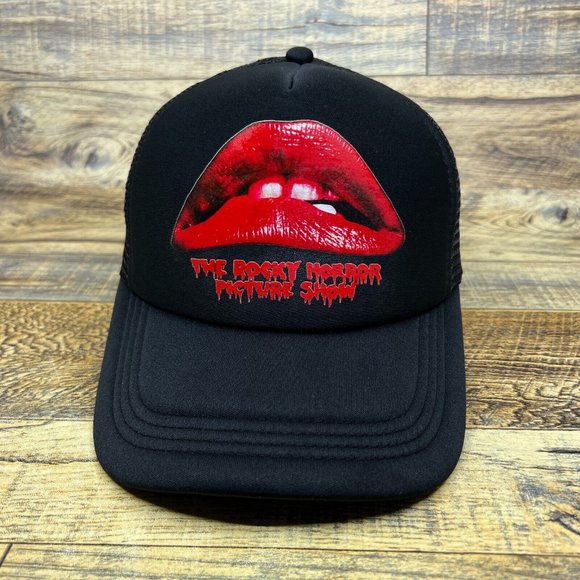 Rocky Horror Picture Show Mens Trucker Hat Black Snapback Cult Horror Ball Cap - Picture 2 of 8